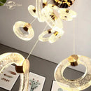 Modern brass bubble crystal led chandelier bedroom pendant light