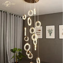 Modern brass bubble crystal led chandelier bedroom pendant light