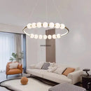 Modern brass circle ring led pendant light for dining room