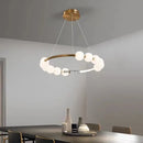 Modern brass circle ring led pendant light for dining room