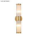 Modern brass clear crystal wall lamp bedroom sconce