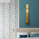 Modern brass clear glass wall sconce bedroom light fixture