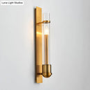 Modern brass clear glass wall sconce bedroom light fixture