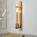 Modern brass clear glass wall sconce bedroom light fixture