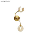 Modern brass clear tan glass wall lamp – stairway 2-light led