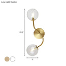 Modern brass clear tan glass wall lamp – stairway 2-light led
