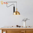 Modern brass copper adjustable wall lamp for living room