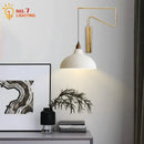 Modern brass copper adjustable wall lamp for living room