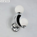 Modern brass crescent wall lighting bedroom glass shade