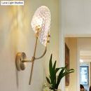 Modern brass crystal beveled light fixture hallway sconce