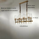 Modern brass crystal bronze pendant lamp dining room dimmable led
