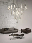 Modern brass crystal ceiling pendant light – dining room teardrop