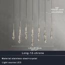 Modern brass crystal ceiling pendant light – dining room teardrop