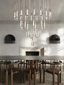 Modern brass crystal ceiling pendant light – dining room teardrop