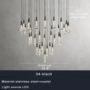 Modern brass crystal ceiling pendant light – dining room teardrop