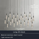 Modern brass crystal ceiling pendant light – dining room teardrop