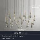 Modern brass crystal ceiling pendant light – dining room teardrop