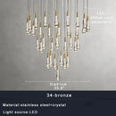Modern brass crystal ceiling pendant light – dining room teardrop