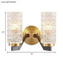Modern brass crystal flush wall sconce bedroom wall lamp