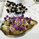 Modern brass crystal grape ornaments living room sculpture