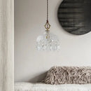 Modern brass crystal led ceiling light bedroom pendant