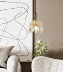 Modern brass crystal led ceiling light bedroom pendant