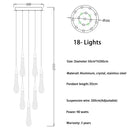 Modern brass crystal led chandelier dining room teardrop pendant