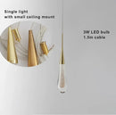 Modern brass crystal led chandelier dining room teardrop pendant