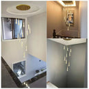 Modern brass crystal led chandelier dining room teardrop pendant