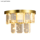 Modern brass crystal led sconce light hallway wall lamp