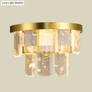 Modern brass crystal led sconce light hallway wall lamp