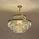 Modern brass crystal prism pendant light for living room