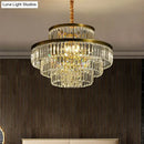 Modern brass crystal prism pendant light for living room