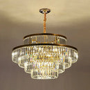 Modern brass crystal prism pendant light for living room