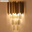 Modern brass crystal prisms wall lamp living room direct wired electric