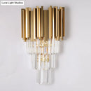 Modern brass crystal prisms wall lamp living room direct wired electric