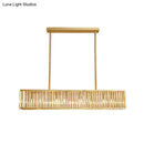 Modern brass crystal rectangle chandelier dining room e26 e27 light