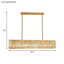 Modern brass crystal rectangle chandelier dining room e26 e27 light