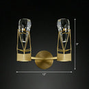 DecorBites™ Modern Brass Wall Sconce with Crystal Rock Deco, Metal Light Fixture
