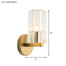 Modern brass crystal wall mount lamp bedroom sconce