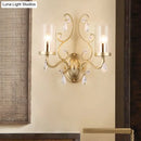 Modern brass crystal wall mounted light bedroom glass sconce