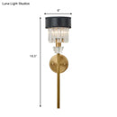 DecorBites™ Stylish 1-Light Crystal Wall Sconce with Fabric Shade and Brass Cylinder - Modern Wall Mount Light