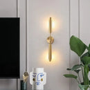Modern brass cylindrical wall light – living room sconce