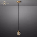 Modern brass decorbites crystal pearl pendant light kitchen glass