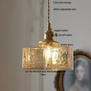 Modern brass decorbites cube amber glass pendant lamp dining room