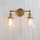 Modern brass decorbites funnel glass wall sconce bedroom light fixture