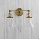 Modern brass decorbites funnel glass wall sconce bedroom light fixture