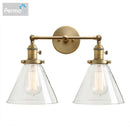 Modern brass decorbites funnel glass wall sconce bedroom light fixture