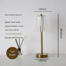 Modern brass diamond touch desk lamp bedroom crystal light