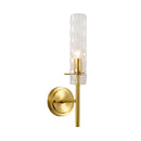 Modern brass dimpled blown glass wall light bedroom sconce
